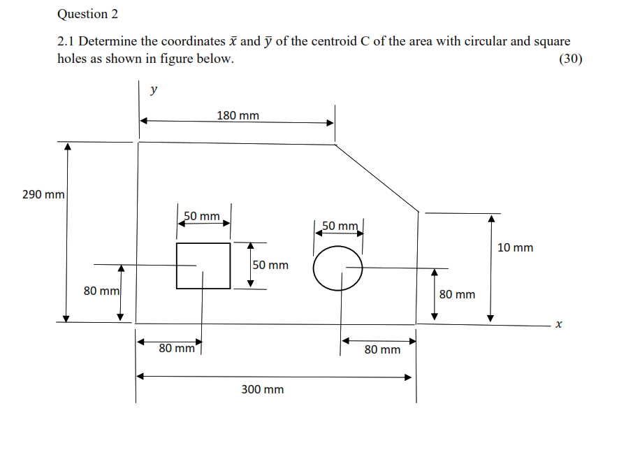 Solved 2.1 Determine the coordinates xˉ and yˉ of the | Chegg.com