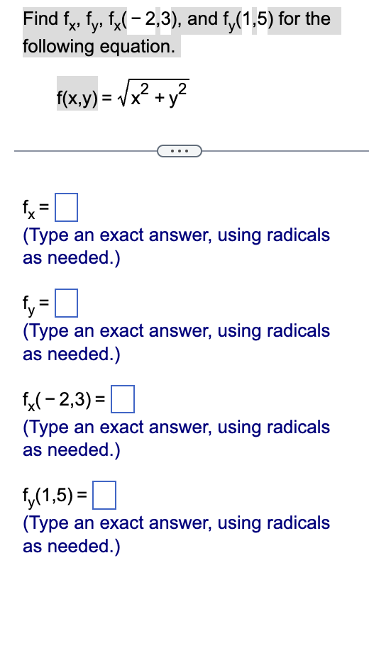 Solved Find F Subscript X F Subscript Y F Subscript X 