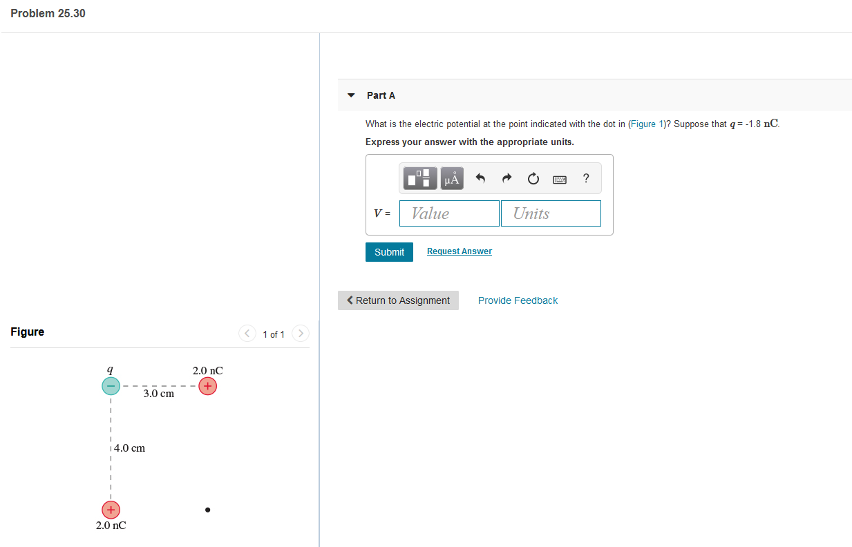 Solved Problem 25.30 Part A What is the electric potential | Chegg.com