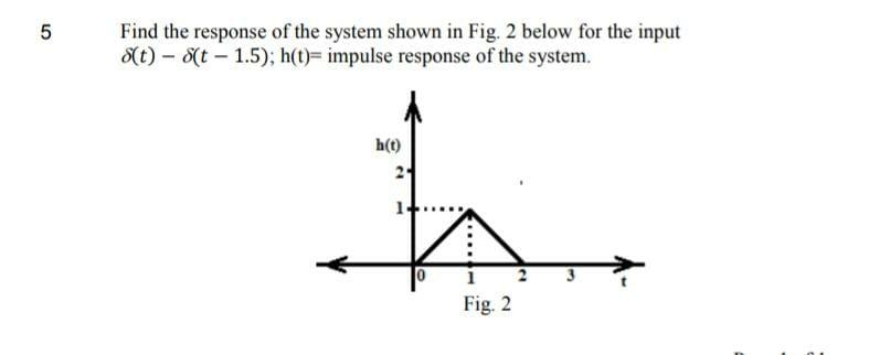 Solved 5 Find the response of the system shown in Fig. 2 | Chegg.com