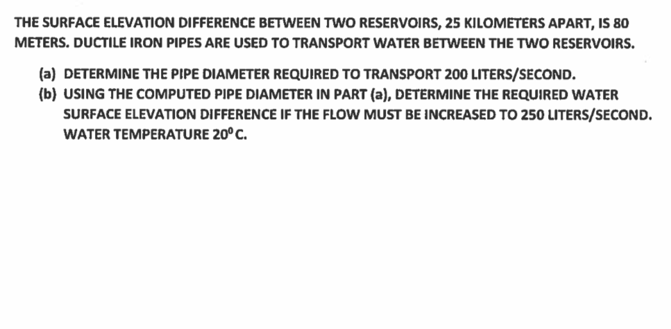 Solved THE SURFACE ELEVATION DIFFERENCE BETWEEN TWO | Chegg.com
