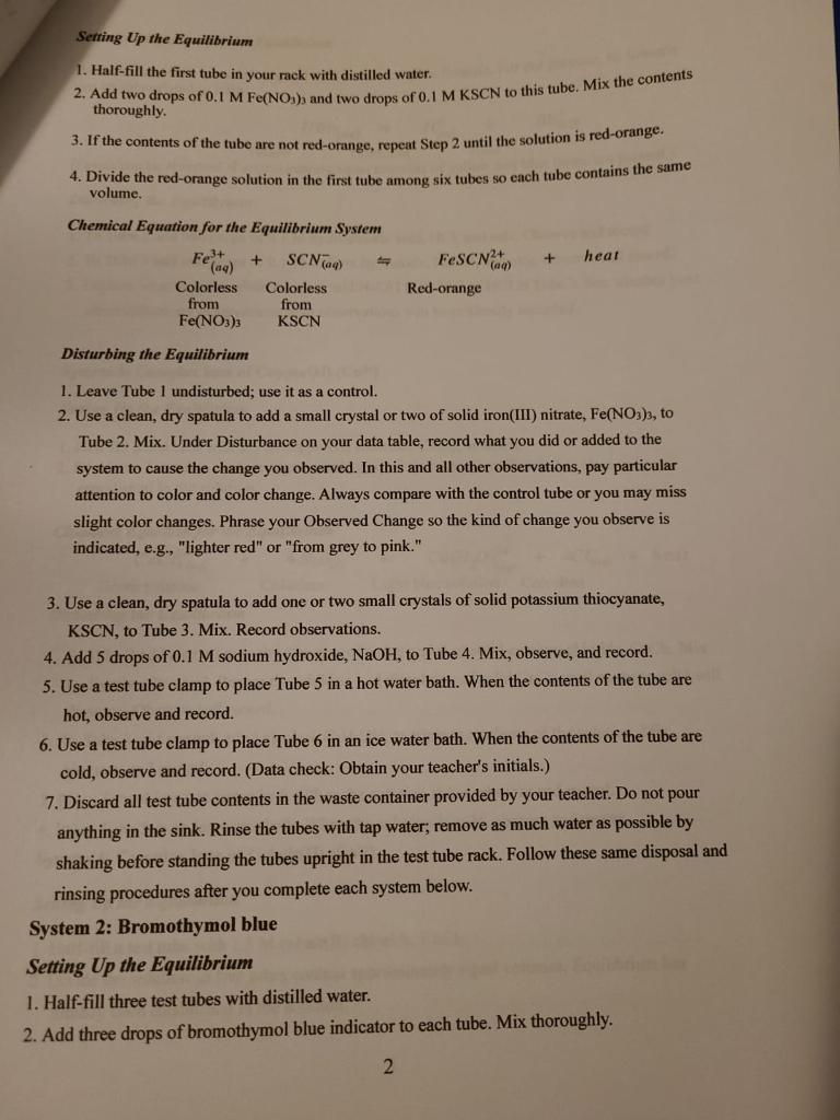 CHM 106 Lab 6) Chemical Reaction Can Go Forward and