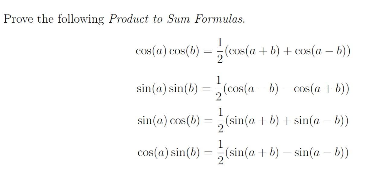 Solved eix = = COS X + i sin x Prove the following Product | Chegg.com