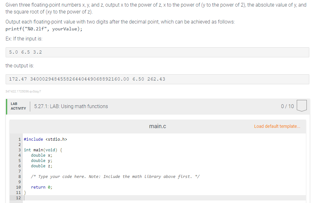 Solved Given three floatingpoint numbers x, y, and z,