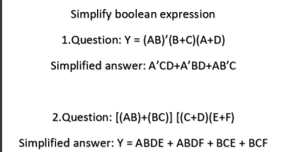 Solved Simplify the boolean expression, please shows steps | Chegg.com