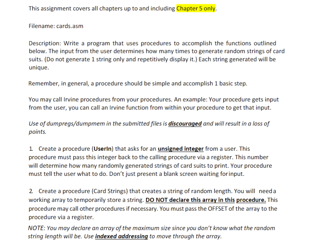 Solved This assignment covers all chapters up to and | Chegg.com