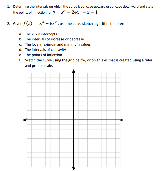 Solved 1. Determine the intervals on which the curve is | Chegg.com