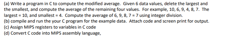 Solved (a) Write a program in C to compute the modified | Chegg.com