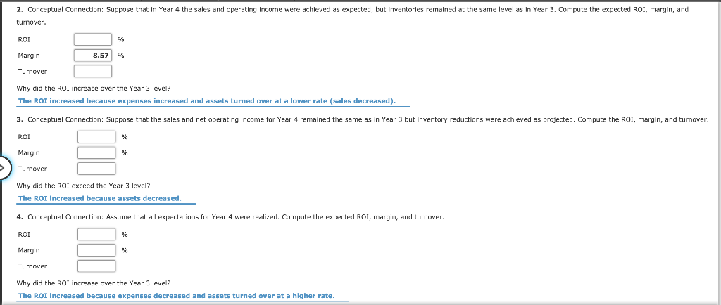 Solved Return on Investment, Margin, Tumover Ready | Chegg.com