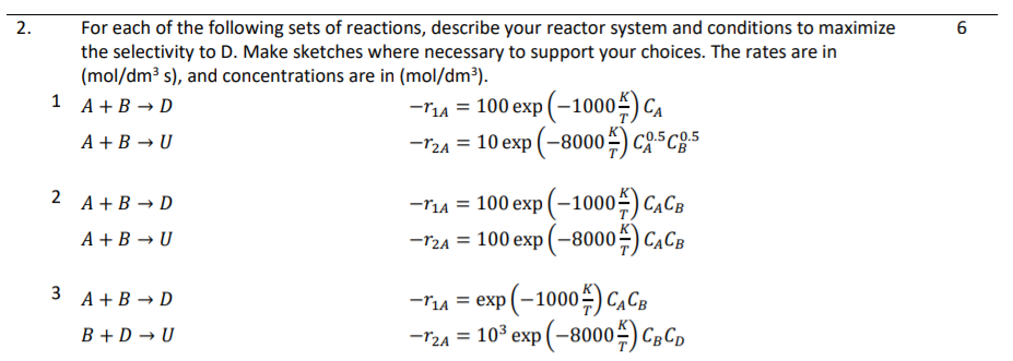 Solved 2. 6 For each of the following sets of reactions, | Chegg.com