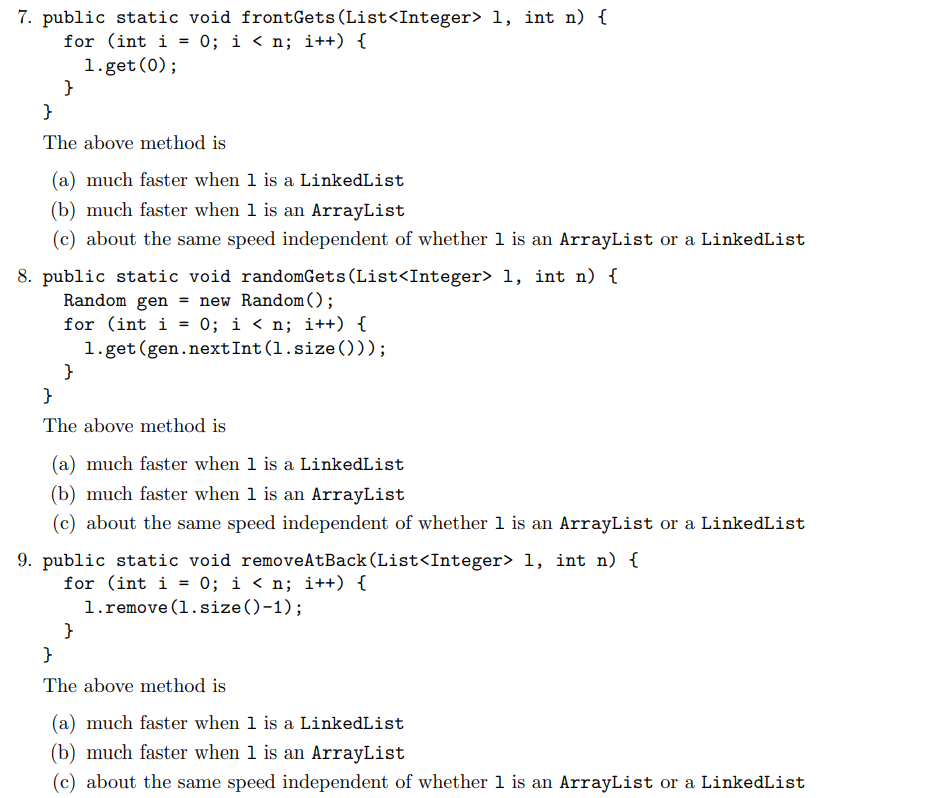 Solved 7. public static void frontGets(List 1 , int n){ for | Chegg.com