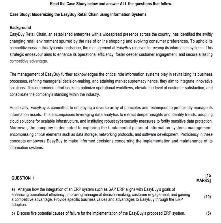 Solved Read the Case Study below and answer ALL the | Chegg.com