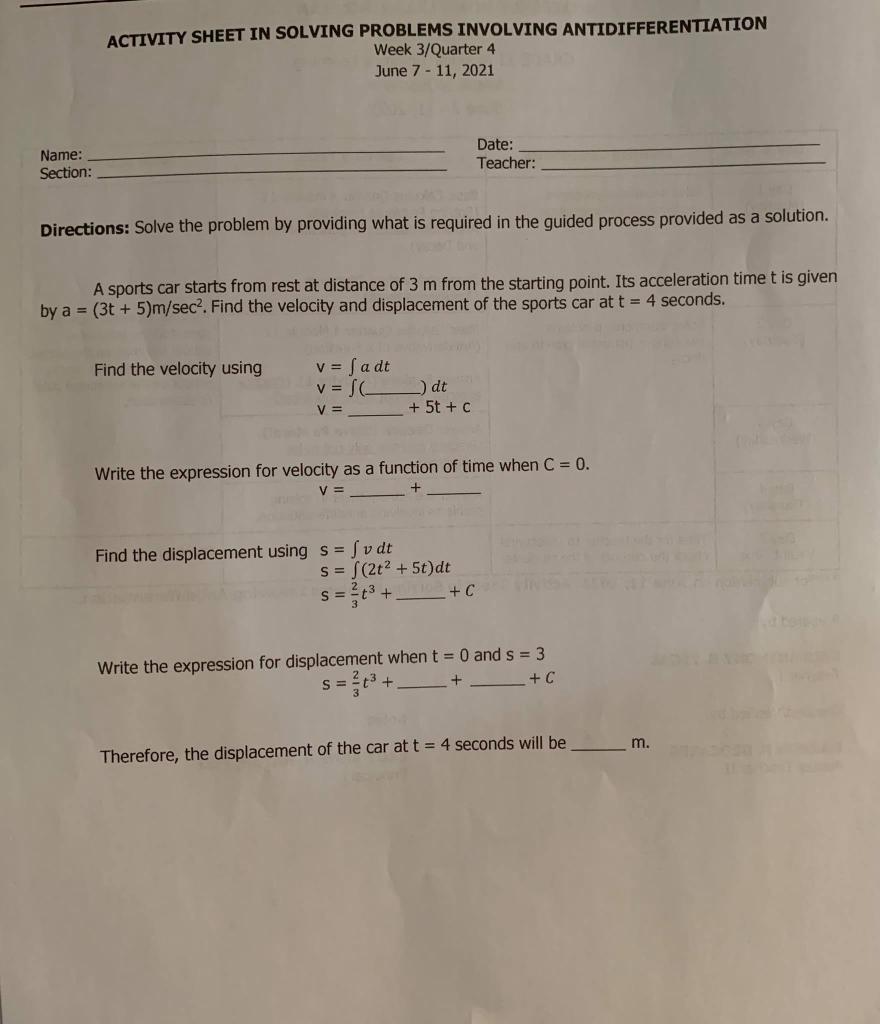 Solved ACTIVITY SHEET IN SOLVING PROBLEMS INVOLVING | Chegg.com