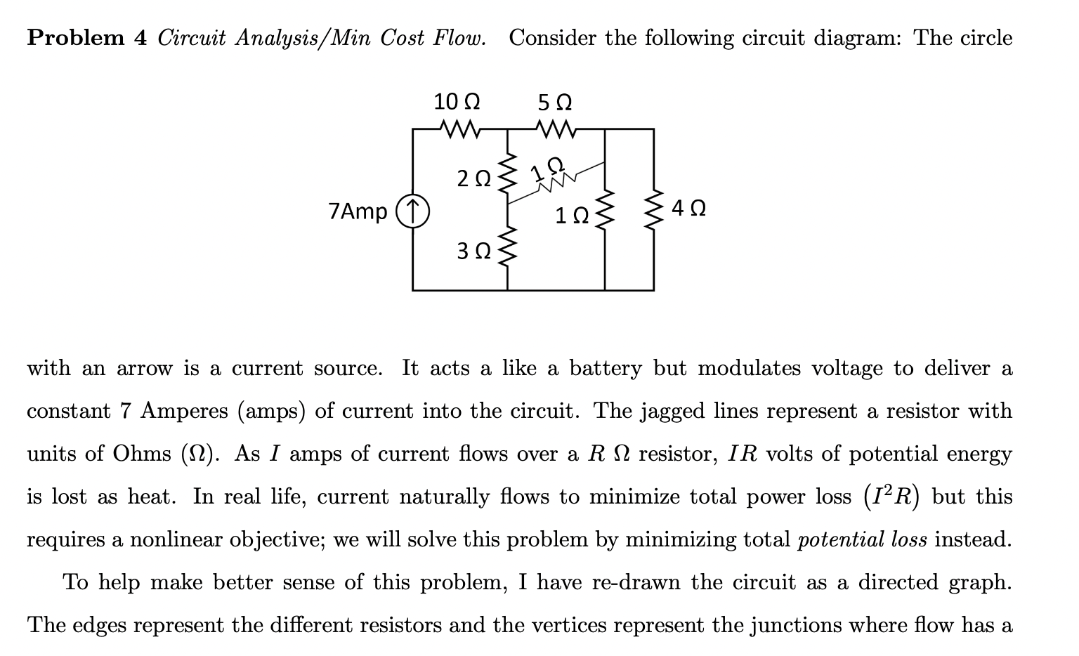 Problem Circuit Analysis Min Cost Flow Consider Chegg Com