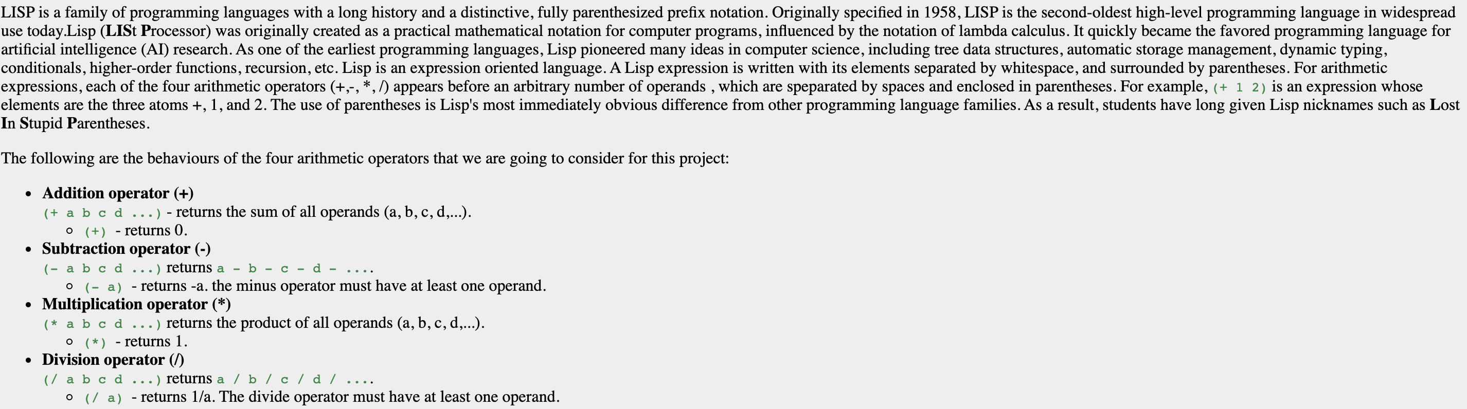 Solved LISP is a family of programming languages with a long | Chegg.com
