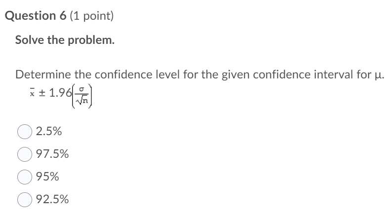 Solved Question 6 (1 point) Solve the problem. Determine the | Chegg.com