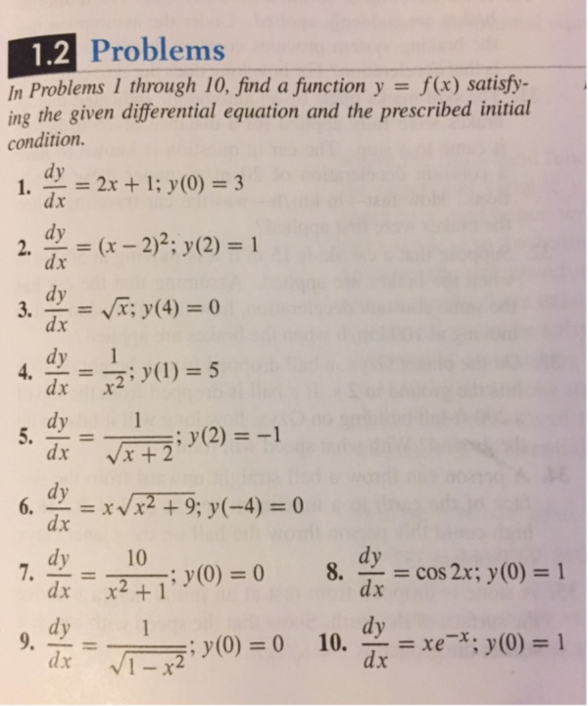 Solved In Problems 1 Through 10 Find A Function Y F X