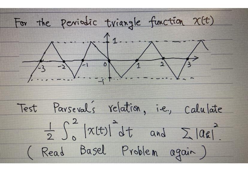 Solved For the Periodic triangle function X(t) АААА > Test | Chegg.com