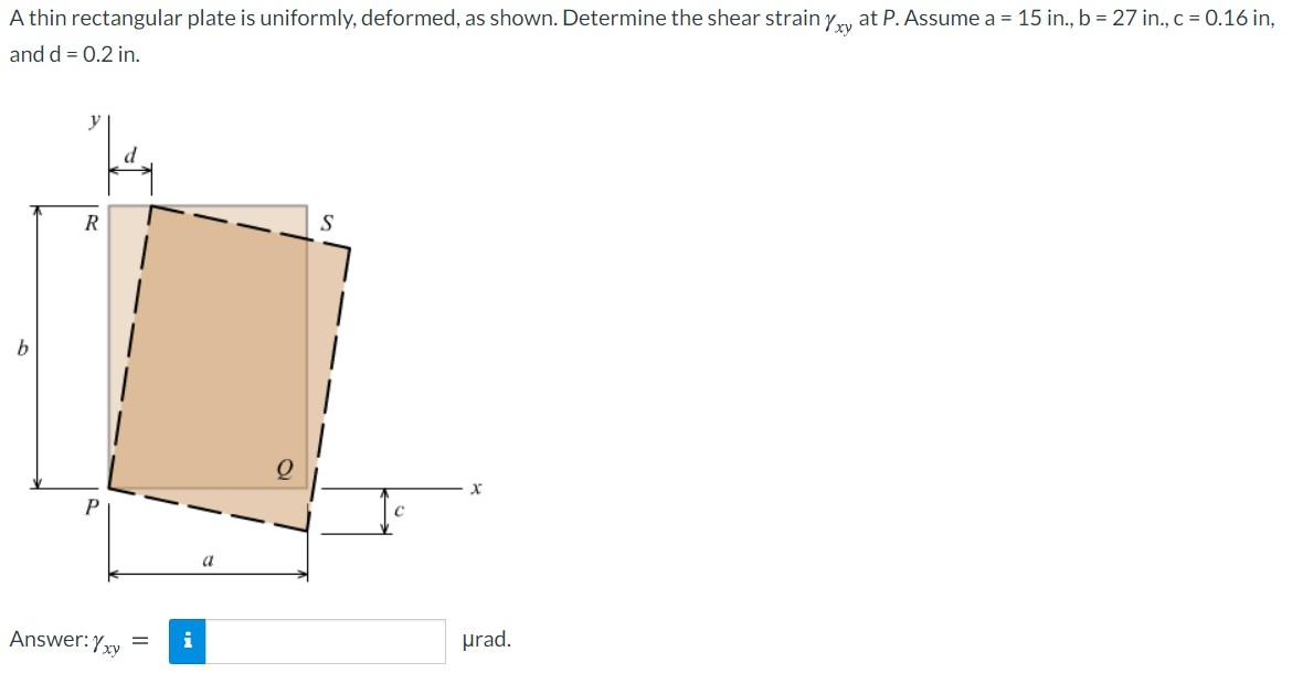 Solved A thin rectangular plate is uniformly, deformed, as | Chegg.com