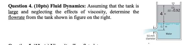 Solved Question 4. (10pts) Fluid Dynamics: Assuming That The | Chegg.com