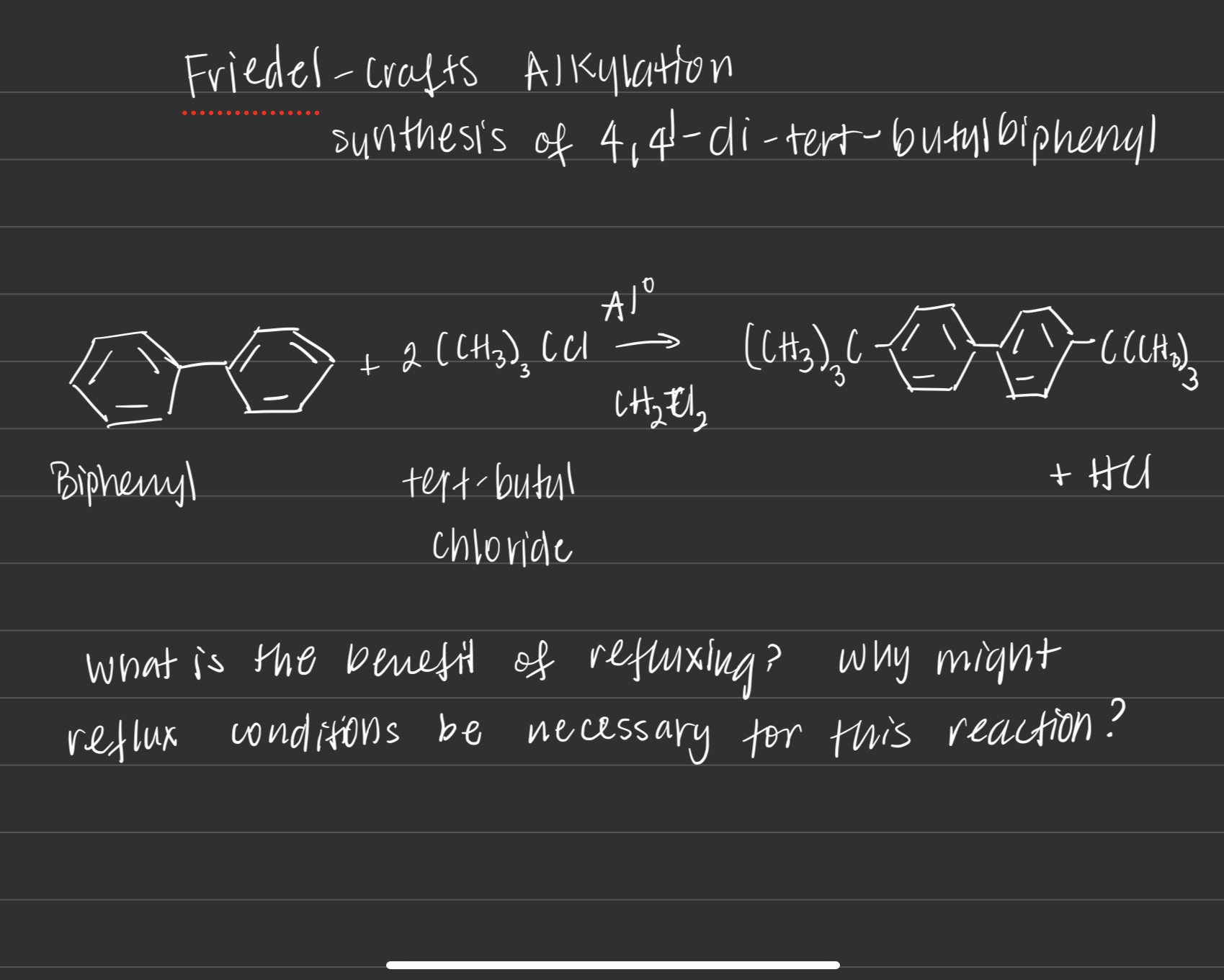 Solved Friedel-crafts Alkylation sunthesis of 4,4 | Chegg.com