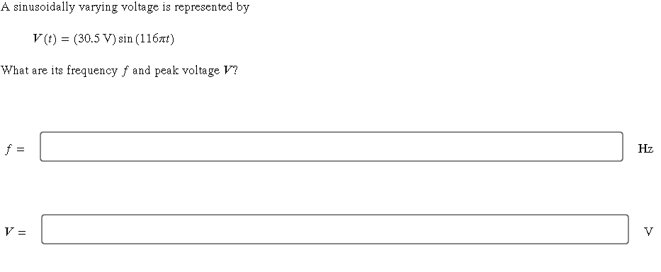 Solved A Sinusoidally Varying Voltage Is Represented By