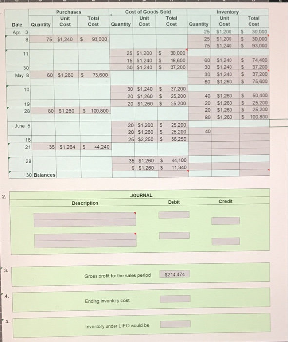 Solved I need help creating a LIFO and FIFO EXCEL sheet with | Chegg.com