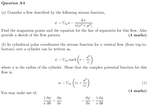 Solved Question A4 (a) Consider a flow described by the | Chegg.com