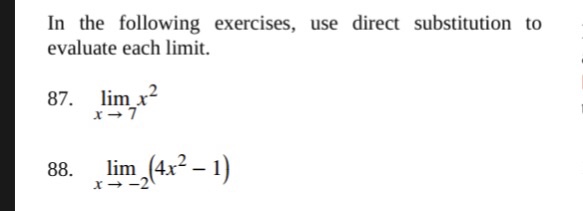 Solved In the following exercises, use direct substitution | Chegg.com