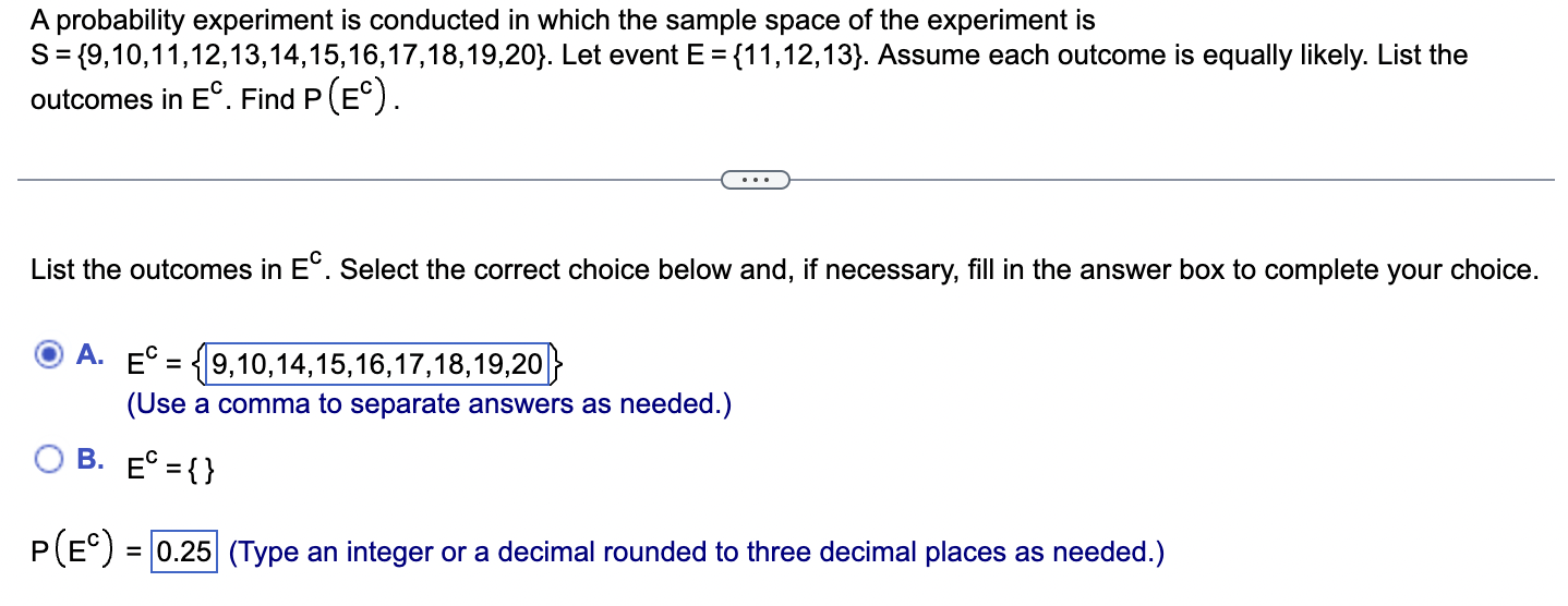 Solved A probability experiment is conducted in which the | Chegg.com