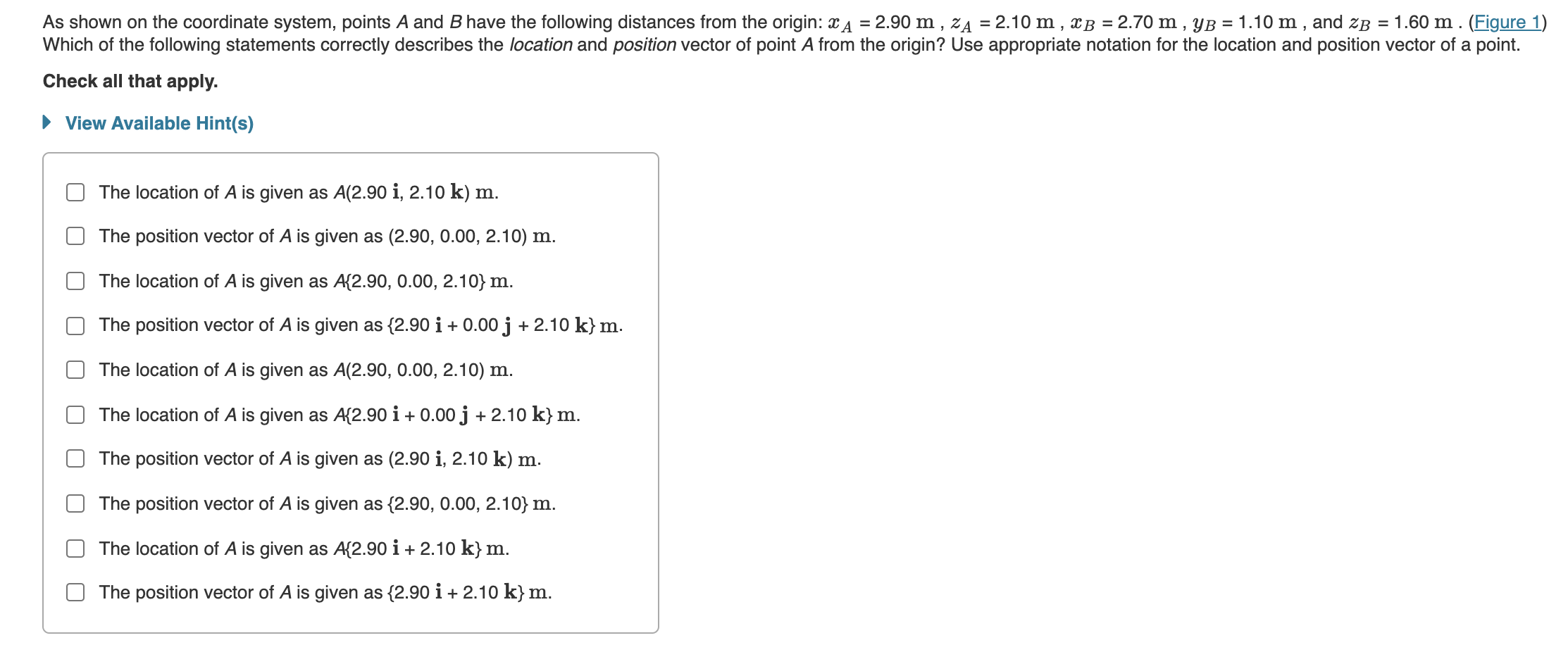 Solved As shown on the coordinate system, points A and B | Chegg.com