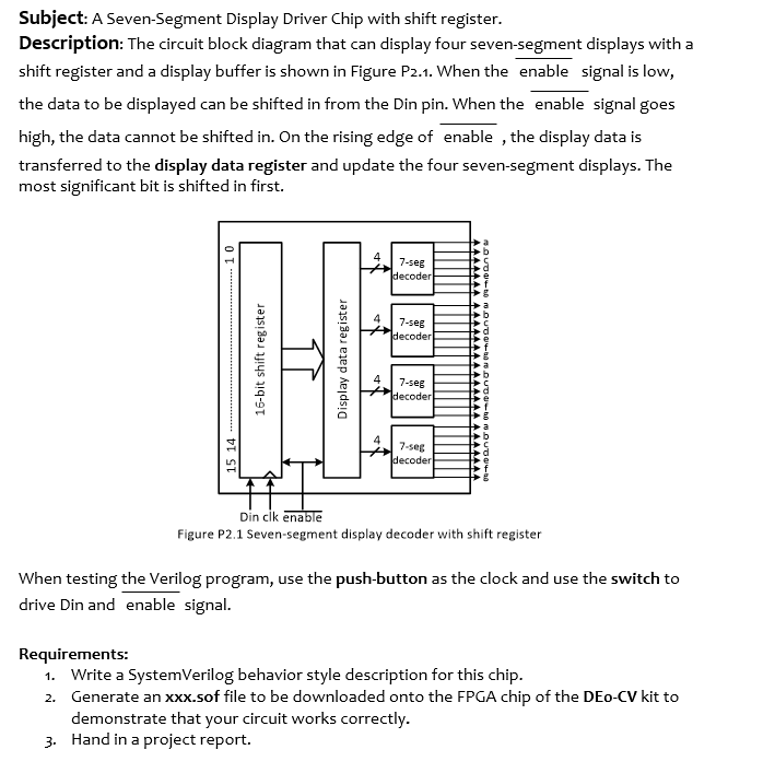 Solved Subject: A Seven-Segment Display Driver Chip with | Chegg.com