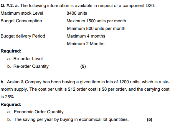 minimum stock level and maximum stock level