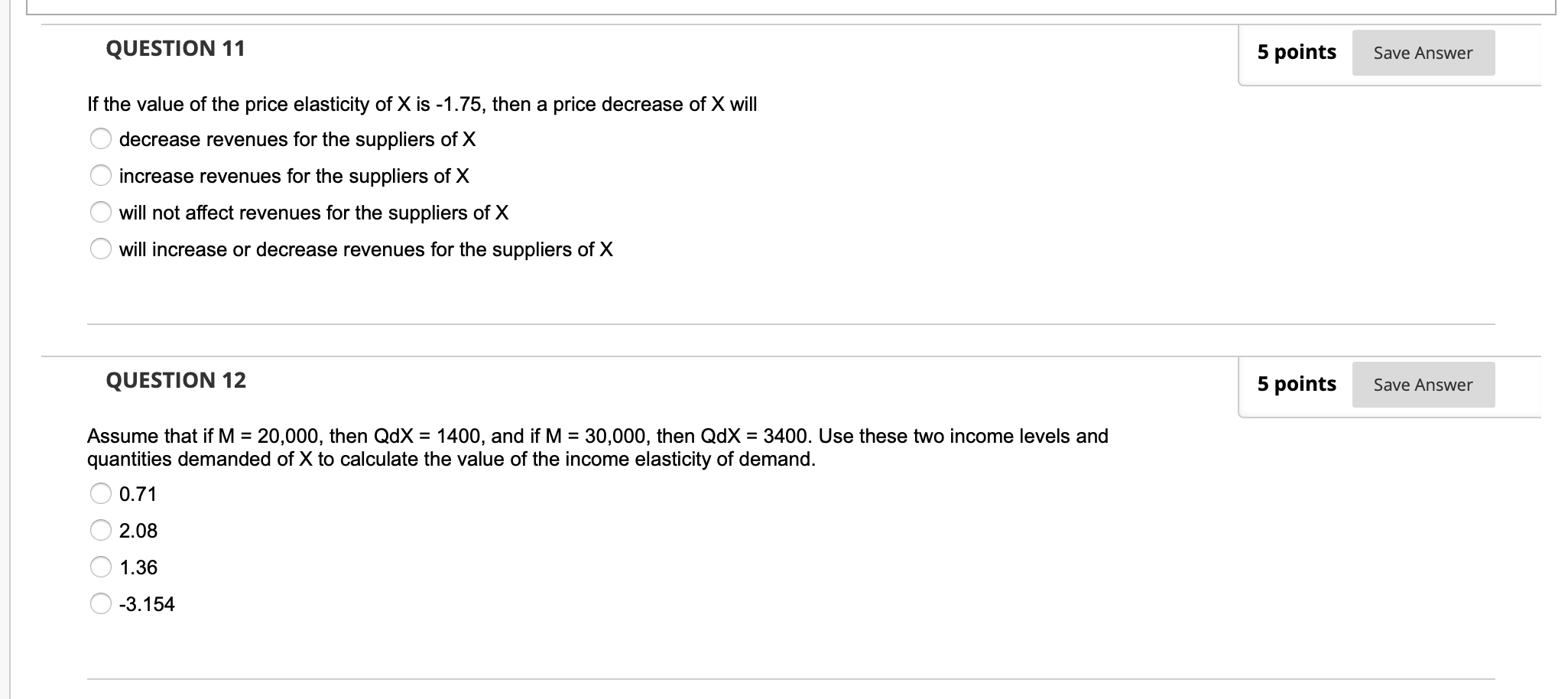 Solved QUESTION 11 5 points Save Answer If the value of the | Chegg.com