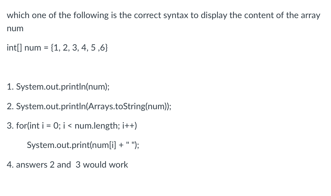 Solved what would be the content of the array after the | Chegg.com