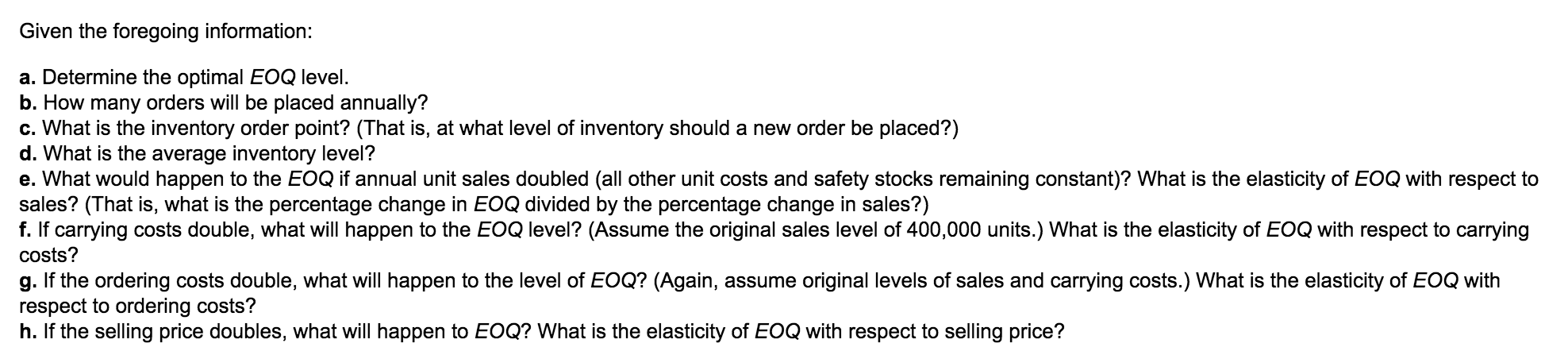 eoq with back orders find average time to meet demand