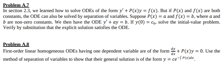 Solved Problem A.7 In section 2.3, we learned how to solve | Chegg.com