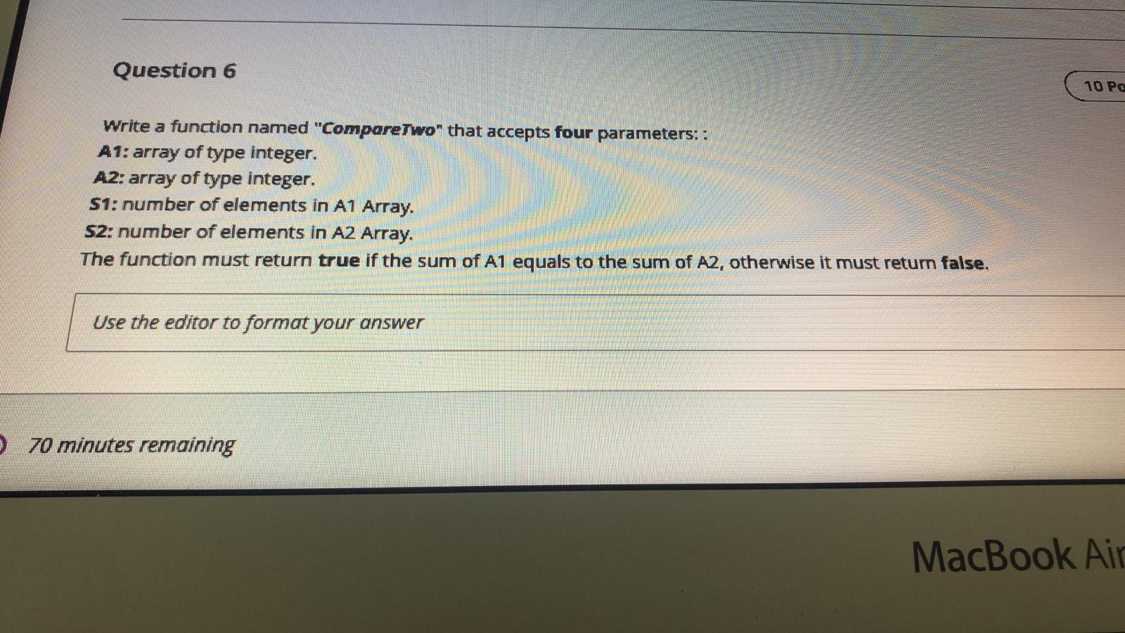 Solved Question 6 10 Pa Write a function named "CompareTwo" | Chegg.com