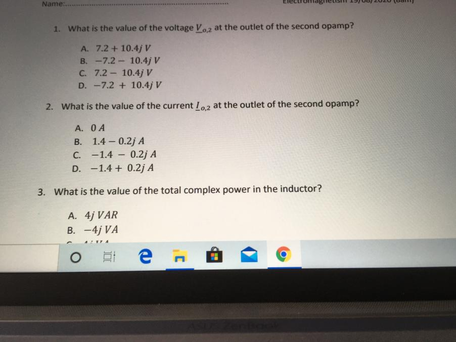 Solved Question 2 (multiple Choice, 10 Points) The Circuit | Chegg.com