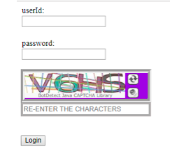 userId: password: Vaksa RE-ENTER THE CHARACTERS Login