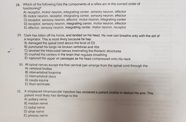 Solved 28. Which of the following lists the components of a | Chegg.com