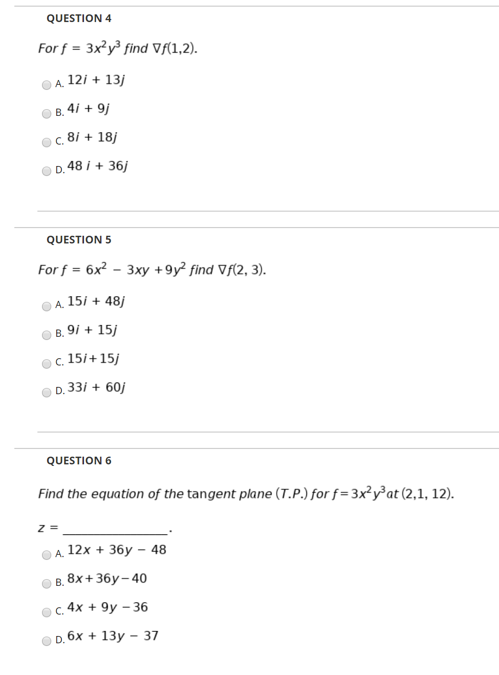 Solved Question 4 0 For F 3x Y3 Find Vf 1 2 A 121 Chegg Com