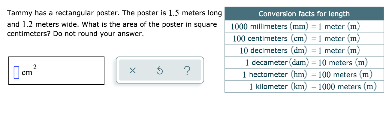 Solved Tammy Has A Rectangular Poster The Poster Is 1 5 Chegg Com