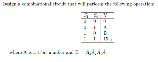 Solved Design a combinational circuit that will perform the | Chegg.com