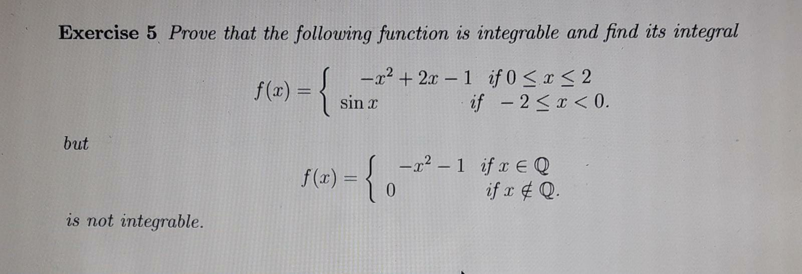 Solved Exercise 5 Prove that the following function is | Chegg.com