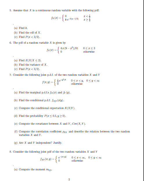 Solved 5 Assume That X Is A Continuous Random Variable W Chegg Com