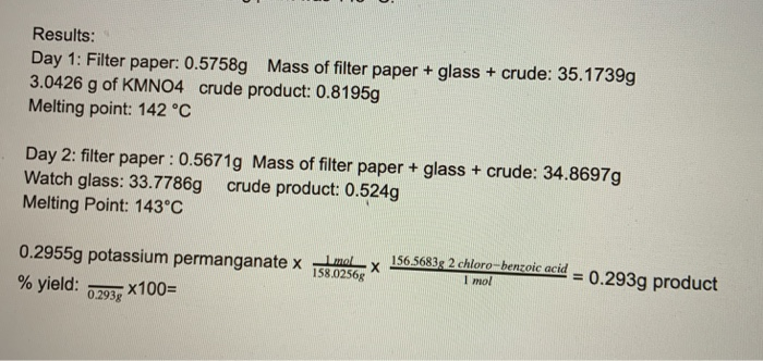 How Do I Calculate The Percent Yield And Recover Chegg Com