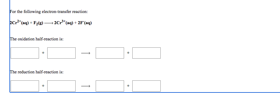 Solved For the following electron-transfer reaction: 2Cr2+ | Chegg.com