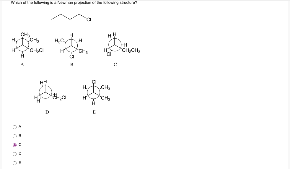 Solved Which of the following is a Newman projection of the | Chegg.com