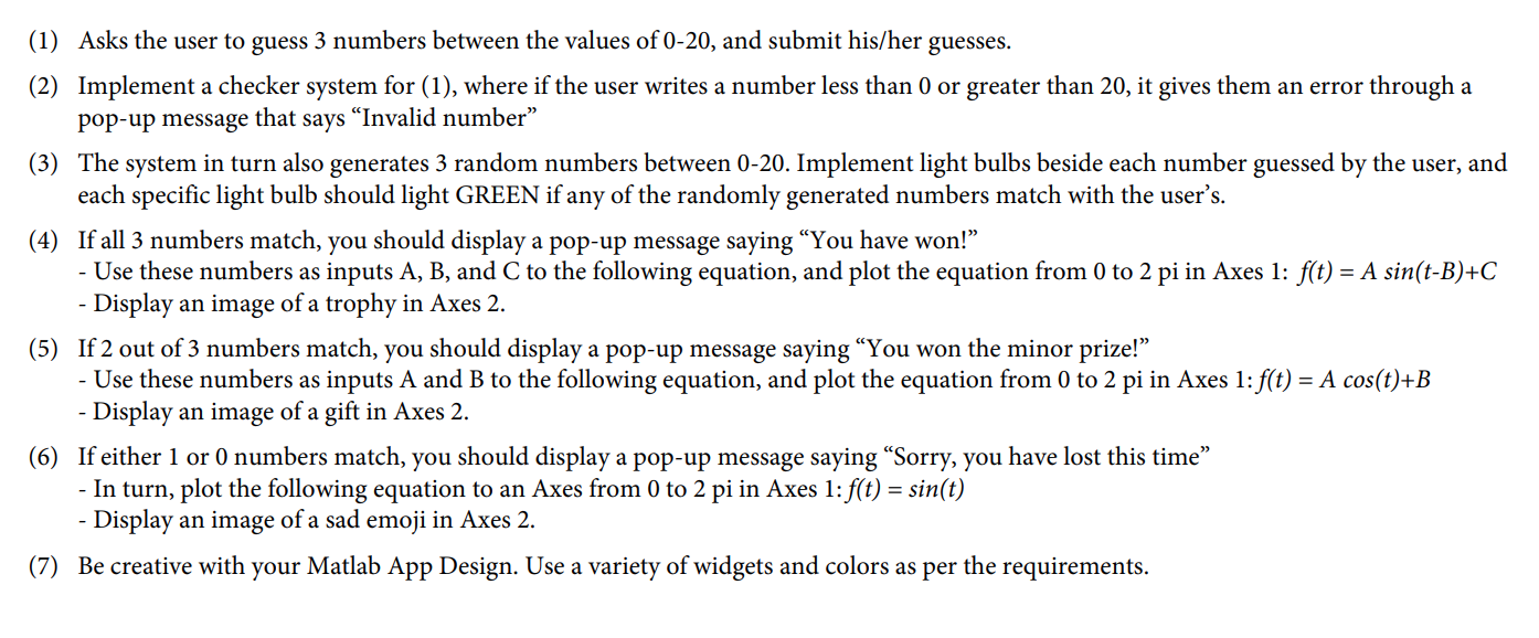 Solved that says (1) Asks the user to guess 3 numbers | Chegg.com